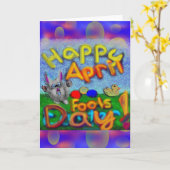 Glücklicher Aprilscherz-Tag Karte (Gelbe Blume)