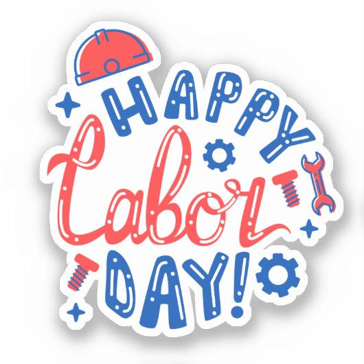 GLÜCKLICHER ARBEITSTAG AUFKLEBER (Vorderseite)