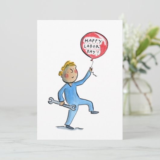 Glücklicher Arbeitstag! Einladung (Stehend Vorderseite)