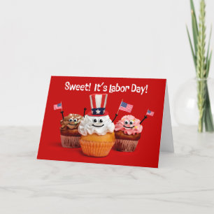 Glücklicher Arbeitstag für alle Patrioten Cupcakes Feiertagskarte