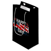 Glücklicher Arbeitstag Kleine Geschenktüte (Vorderseite Schrägansicht)