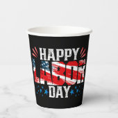 Glücklicher Arbeitstag Pappbecher (Rückseite)