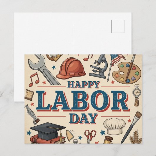 Glücklicher Arbeitstag Postkarte (Vorne/Hinten)