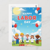 Glücklicher Arbeitstag Postkarte (Vorne/Hinten)