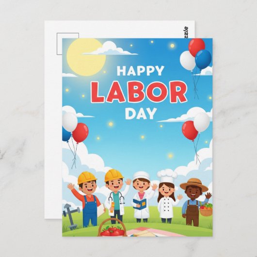 Glücklicher Arbeitstag Postkarte (Vorne/Hinten)