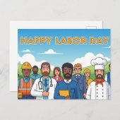 Glücklicher Arbeitstag Postkarte (Vorne/Hinten)