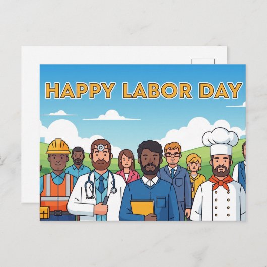 Glücklicher Arbeitstag Postkarte (Vorne/Hinten)