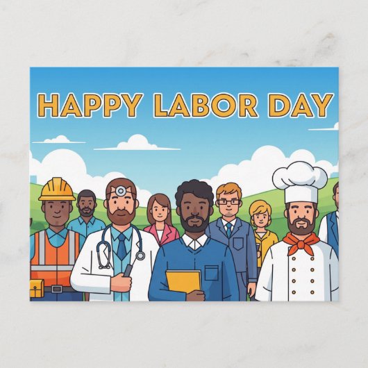 Glücklicher Arbeitstag Postkarte (Vorderseite)