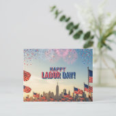 Glücklicher Arbeitstag Postkarte (Stehend Vorderseite)