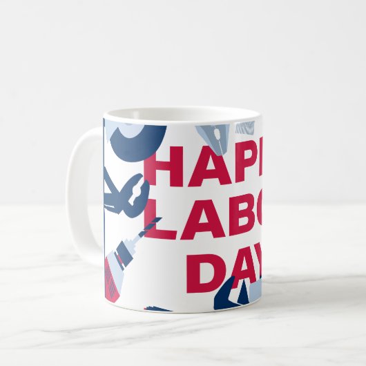 Glücklicher Arbeitstag Wochenende Kaffeetasse (Vorderseite Links)