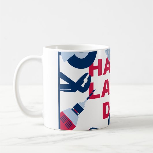 Glücklicher Arbeitstag Wochenende Kaffeetasse (Links)