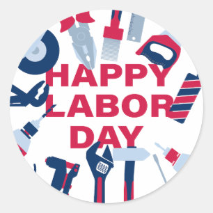 Glücklicher Arbeitstag Wochenende Runder Aufkleber