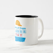 Glücklicher Arbeitstag Zweifarbige Tasse (VorderseiteRechts)