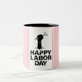 Glücklicher Arbeitstag Zweifarbige Tasse (Mittel)