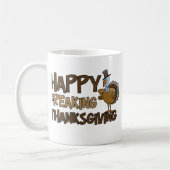 Glücklicher ausflippender Erntedank Kaffeetasse (Links)