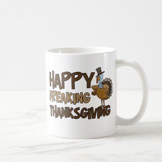 Glücklicher ausflippender Erntedank Kaffeetasse (Rechts)