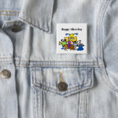 Glücklicher Außerirdischer-Tag-Button Button (Beispiel)