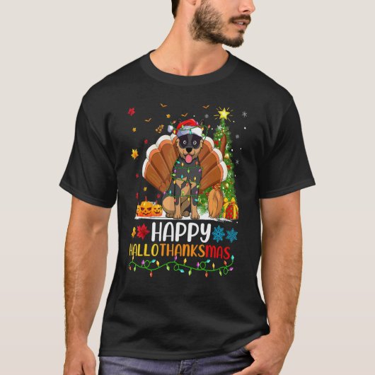 Glücklicher Australian Cattle Dog Hellothanksmas T-Shirt (Vorderseite)