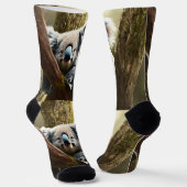 Glücklicher australischer Koala-Bär in Bäumen, Cre Socken (Gewinkelt)