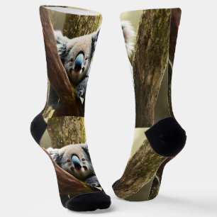 Glücklicher australischer Koala-Bär in Bäumen, Cre Socken