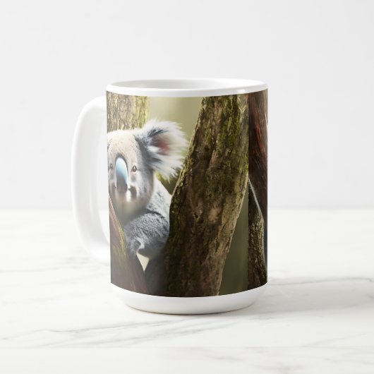 Glücklicher australischer Koala-Bär in Tree, Kaffe Kaffeetasse (Vorderseite Links)