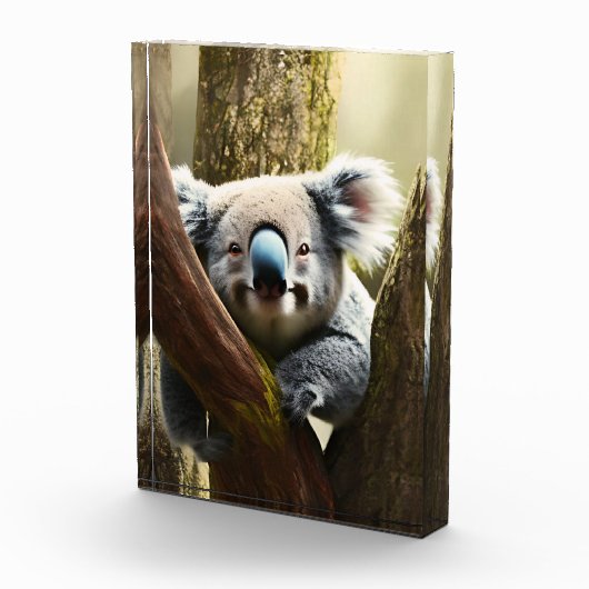 Glücklicher australischer Koala in Tree, Foto Bloc (Rechts)