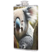Glücklicher australischer Koala in Tree, Hip Flask Flachmann (Links)