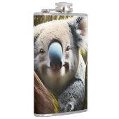 Glücklicher australischer Koala in Tree, Hip Flask Flachmann (Rechts)