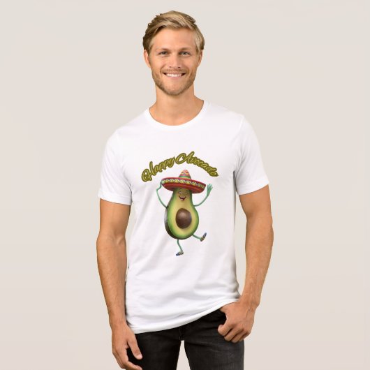 glücklicher Avocado Tri-Blend Shirt (Vorderseite voll)