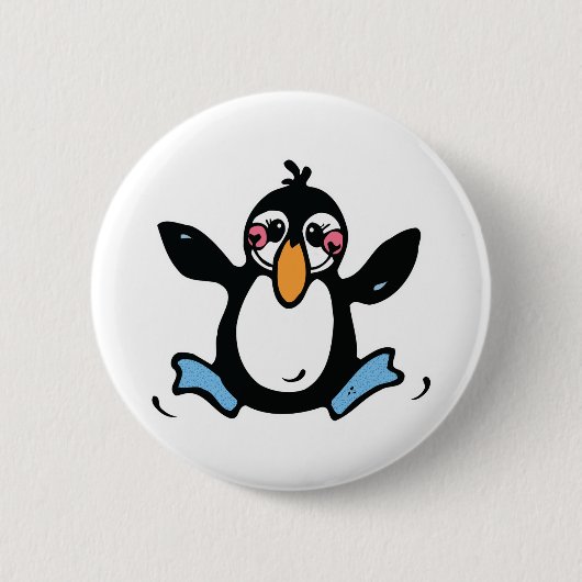 glücklicher Baby Pinguin Button (Vorderseite)