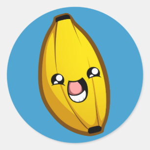 Glücklicher Bananen-Aufkleber Runder Aufkleber