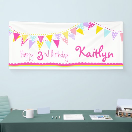 Glücklicher Banner zum 3. Geburtstag (Messe)