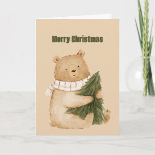 Glücklicher Bär Weihnachtsbaum Karte