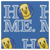 Glücklicher Barbados-FlaggeHousewarming Stoff (Nahaufnahme)