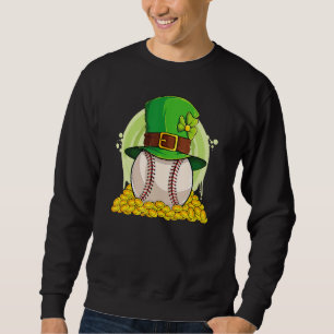 Glücklicher Baseball-Leprechaun-Hut Haufen Goldmün Sweatshirt
