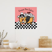 Glücklicher Bath Time Black Labrador Pet Salon Poster (Küche)