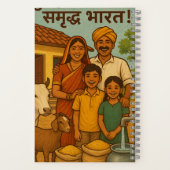 Glücklicher Bauer, Wohlhabendes Indien Notizblock (Rückseite)