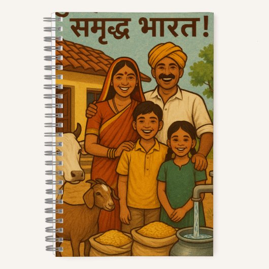 Glücklicher Bauer, Wohlhabendes Indien Notizblock (Vorderseite)
