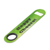 GLÜCKLICHER BEIFALL! LIMONES GRÜN. .ADD IHR Name Speed Flaschenöffner (Rückseite Schrägansicht)