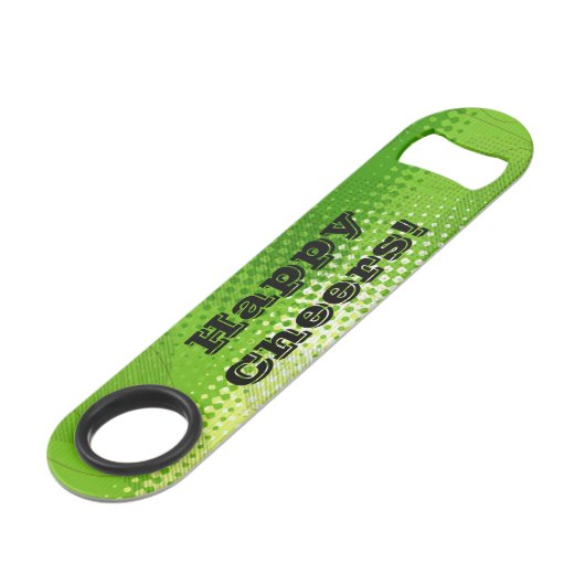 GLÜCKLICHER BEIFALL! LIMONES GRÜN. .ADD IHR Name Speed Flaschenöffner (Rückseite Schrägansicht)