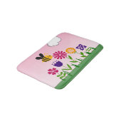 Glücklicher Bienen-Blumen-Garten Badematte (Schrägansicht)