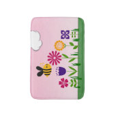 Glücklicher Bienen-Blumen-Garten Badematte (Vorderseite Vertikal)