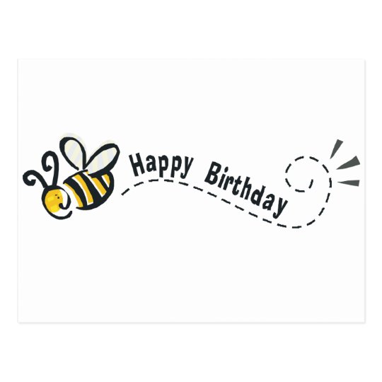 Glücklicher BienenGeburtstag! Postkarte Zazzle.de