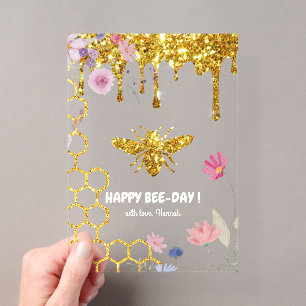 Glücklicher Bienen-Tag Geburtstag Acryleinladungen
