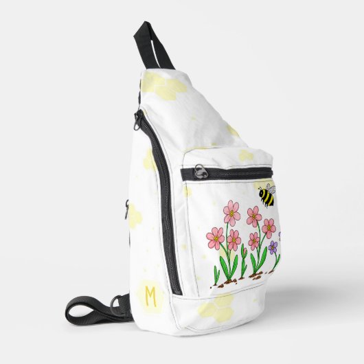 Glücklicher Bienengarten Crossbody Bag (Linke Seite)
