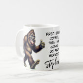 Glücklicher Bigfoot Sasquatch Frühstück Kaffee Kaffeetasse (Vorderseite Links)