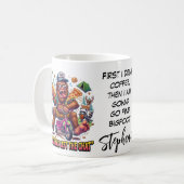 Glücklicher Bigfoot Sasquatch Frühstück Kaffee Kaffeetasse (Vorderseite Links)