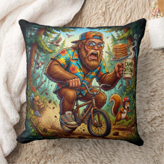 Glücklicher Bigfoot Sasquatch Frühstück Kissen