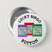 Glücklicher BINGO Button mit Bingokarten (Vorne & Hinten)