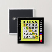 Glücklicher BINGO Knopf-Green Card-Knopf Button (Vorne & Hinten)